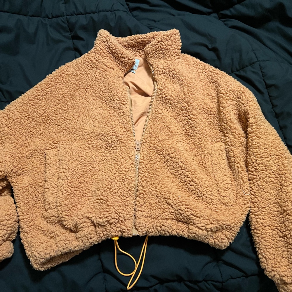 Urban outfitters teddy coat … full zip Irish /tan-cognac